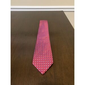 Lauren Ralph Lauren Tie Red Silk Geometric Necktie.